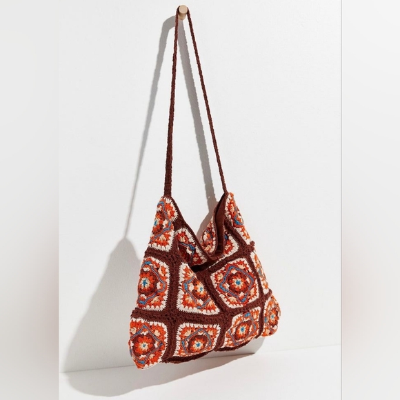 NWOT FREE PEOPLE CATCH ME CROCHET BOHO CROSSBODY BAG - Picture 4 of 13